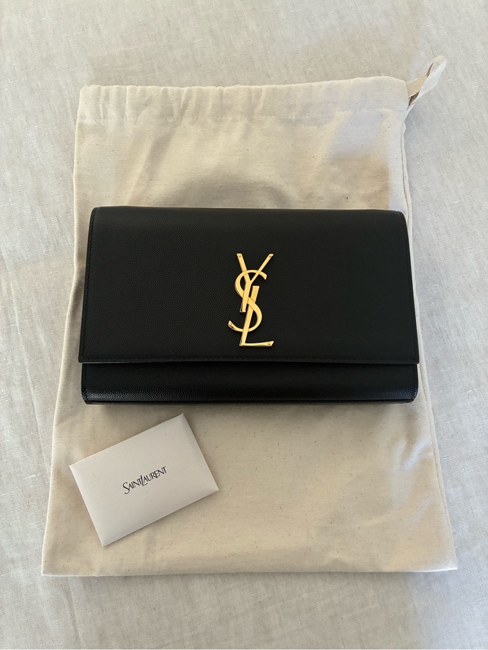 YSL-KATE CLUTCH IN GRAIN DE POUDRE LEATHER